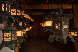 Lanterns at Kasuga-taisha shrine in Nara, Japan